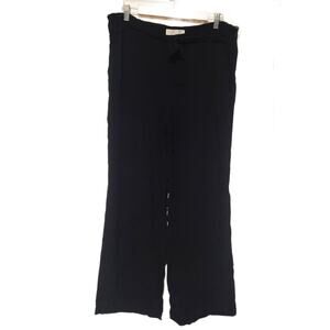 Michael Michael Kors black viscose tie front wide leg pants size 14
